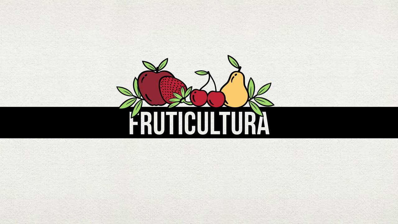 Fotograma de la cápsula frutícola de ChileValora: rótulo «Fruticultura» sobre ilustración de frutas